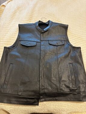Mens leather vest.